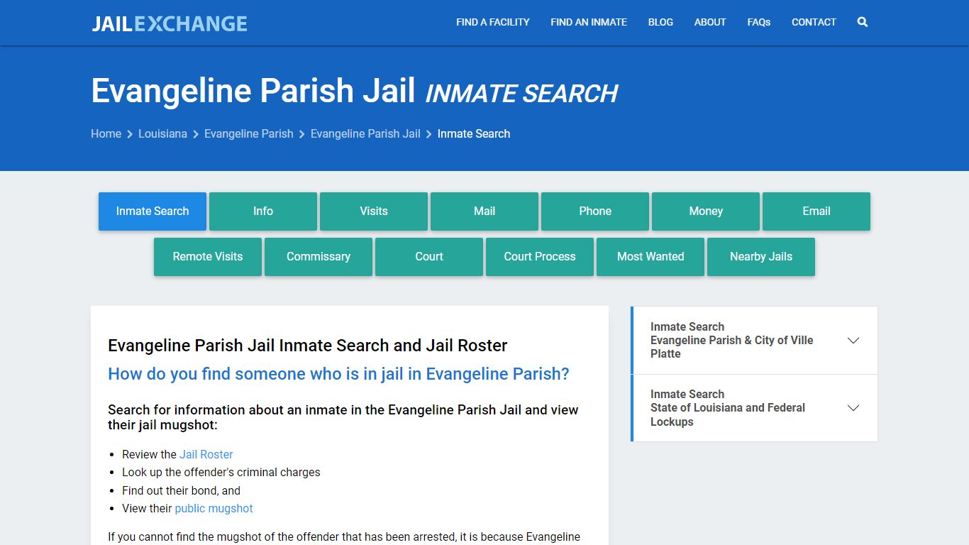 Inmate Search: Roster & Mugshots - Evangeline Parish Jail, LA